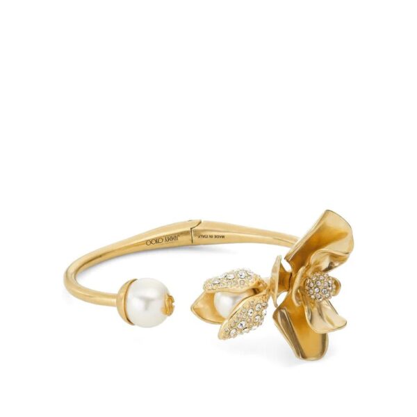 Jimmy Choo  Petal logo-plaque cuff