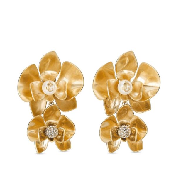 Jimmy Choo  Petal logo-plaque earrings