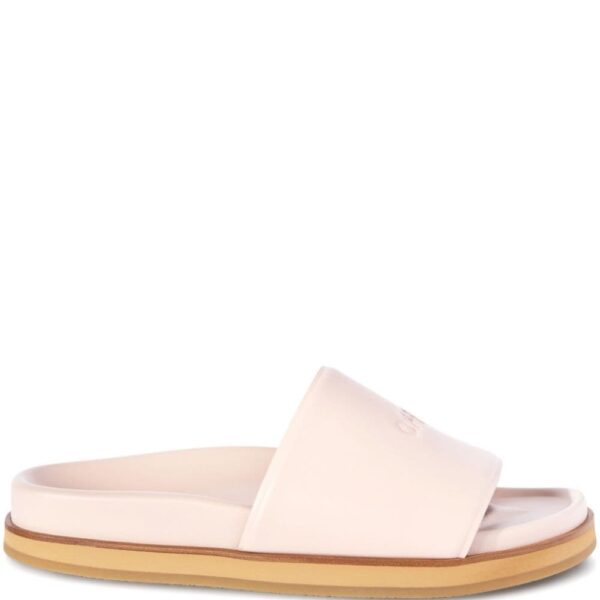 Off-White logo-stamp leather slides