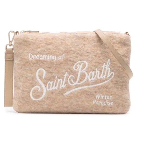 MC2 Saint Barth Kids  logo-embroidered brushed crossbody bag