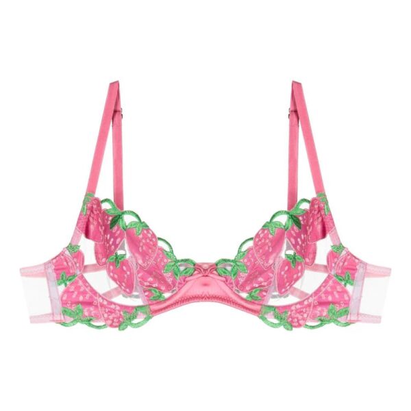 Fleur Du Mal  strawberry-motif panelled bra