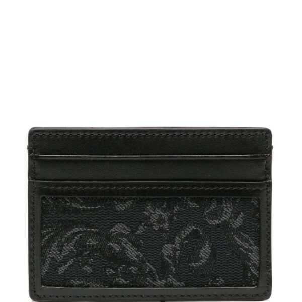 Versace Barocco-jacquard leather cardholder