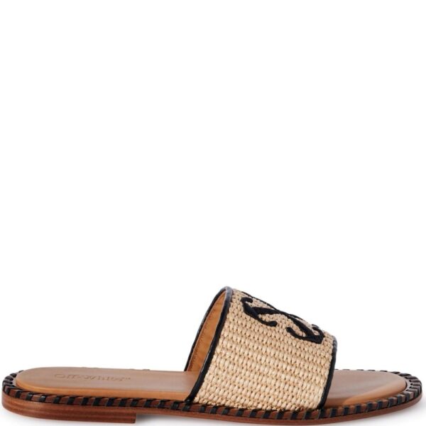 Off-White Twist Arrow raffia slides