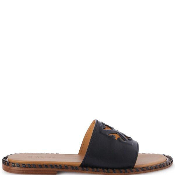 Off-White Twist Arrow-embossed leather slides