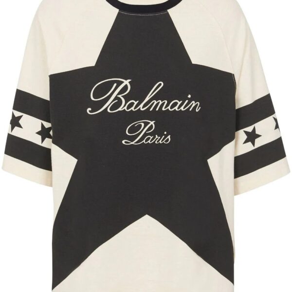 Balmain  Stars logo-print cotton T-shirt