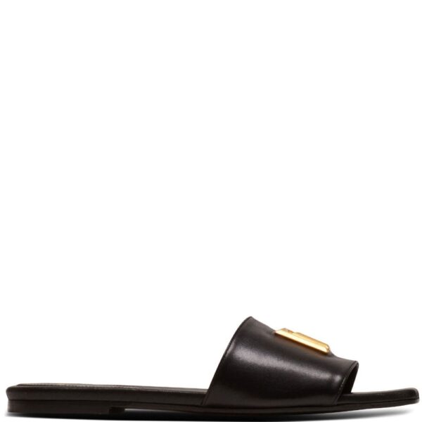 Balmain Dafne logo-plaque leather slides