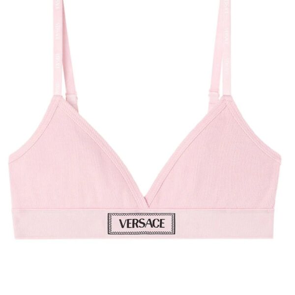 Versace  logo-patch cotton-blend bra