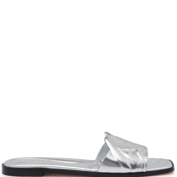 Alexander McQueen embossed-logo leather sandals