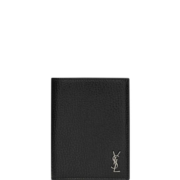 Saint Laurent logo-plaque leather wallet