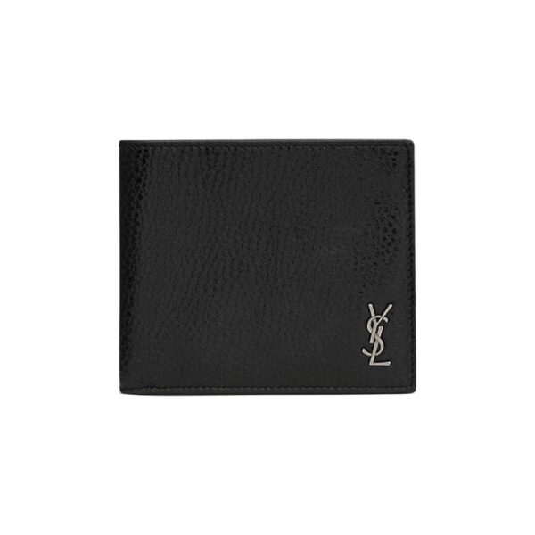 Saint Laurent logo-plaque leather wallet