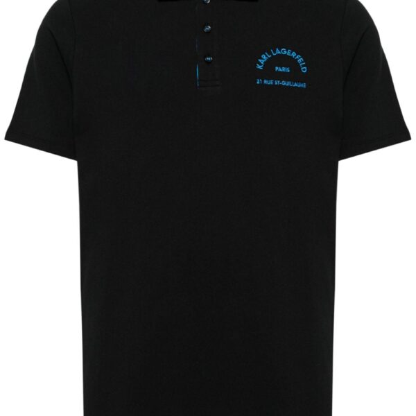 Karl Lagerfeld logo-embroidered organic cotton polo shirt