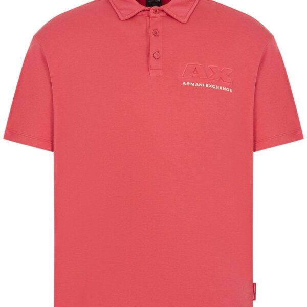 Armani Exchange raised-logo cotton polo shirt
