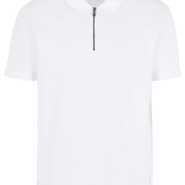 Armani Exchange logo-print zipped cotton polo shirt
