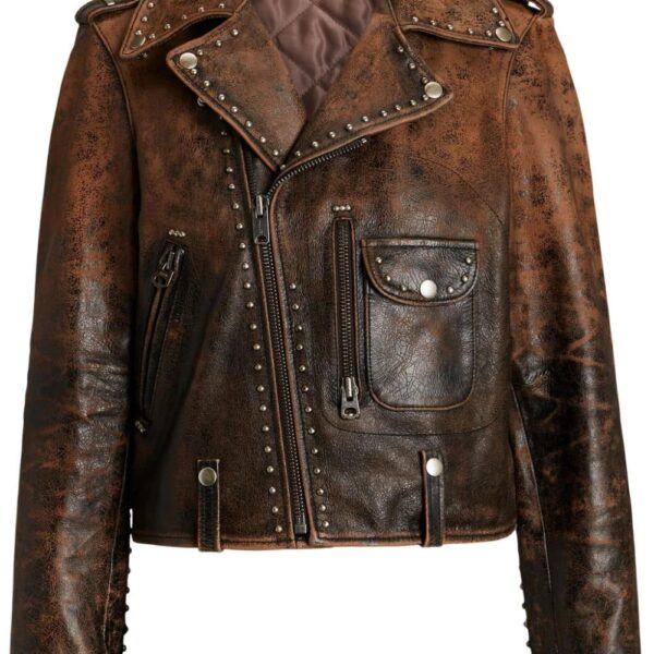 Polo Ralph Lauren  cracked-effect leather jacket