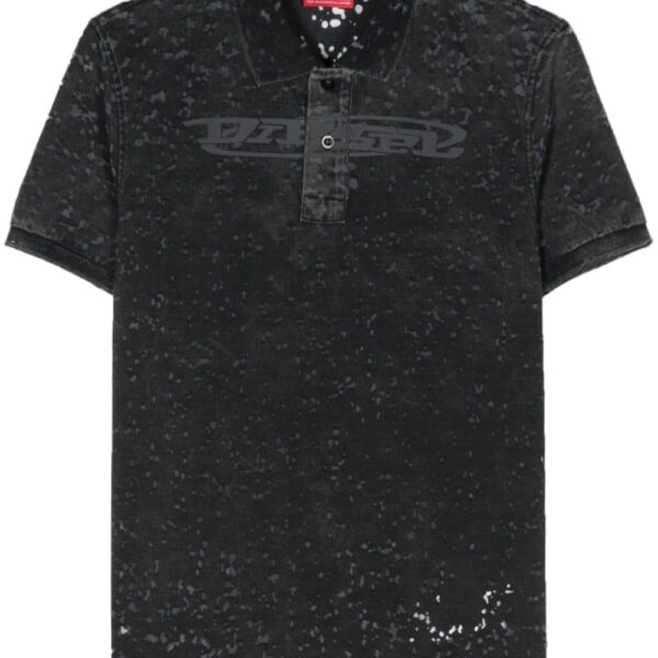 Diesel logo-print distressed polo shirt