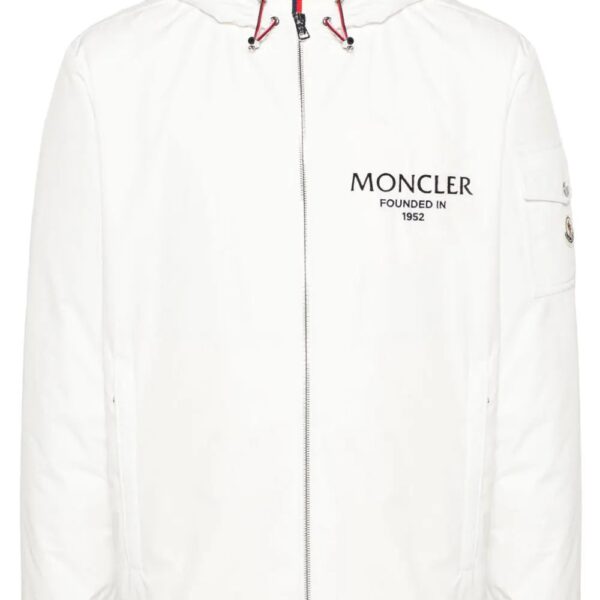 Moncler  logo-lettering hooded puffer jacket