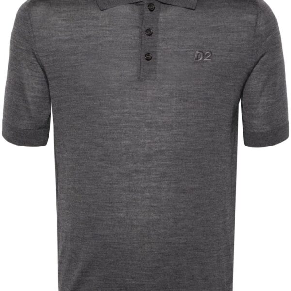 Dsquared2  logo-embroidered fine-knit polo shirt