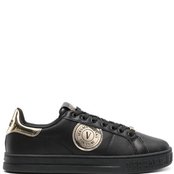Versace Jeans Couture logo-patch leather sneakers