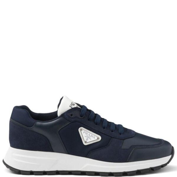 Prada triangle-logo leather sneakers