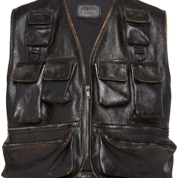 Prada  leather cargo vest