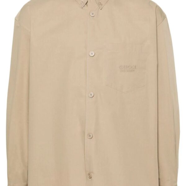 Gucci  logo-embroidered cotton shirt