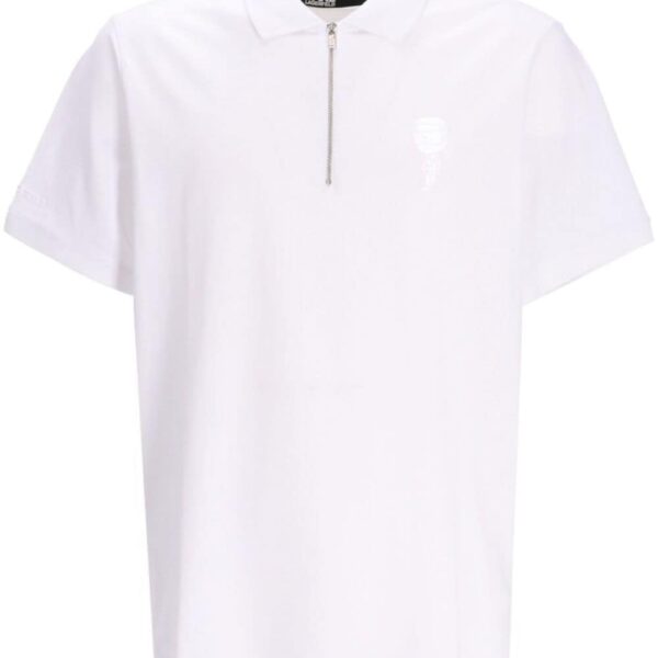 Karl Lagerfeld embroidered-logo stretch-cotton polo shirt