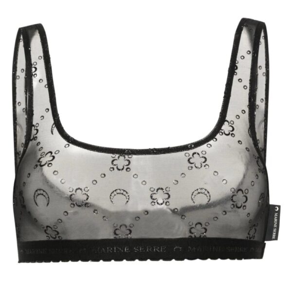 Marine Serre  Moonogram flocked tulle bralette