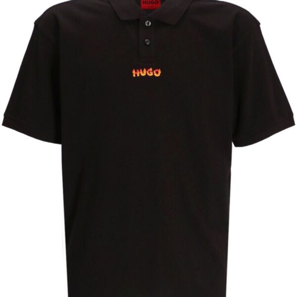HUGO logo-print cotton polo shirt