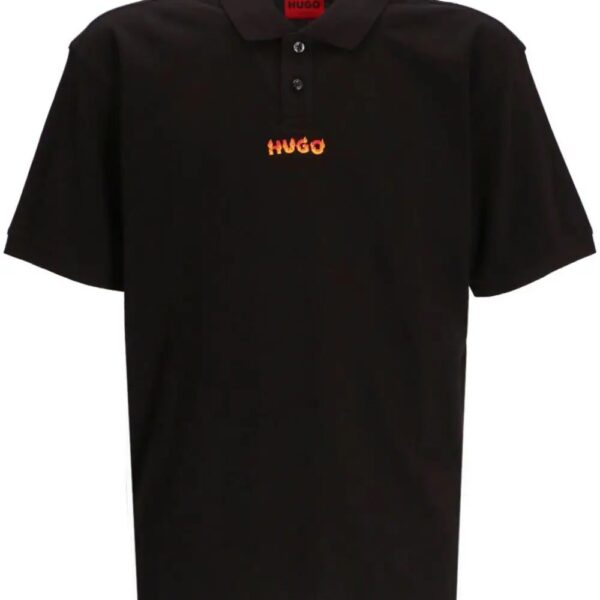 HUGO  logo-print cotton polo shirt