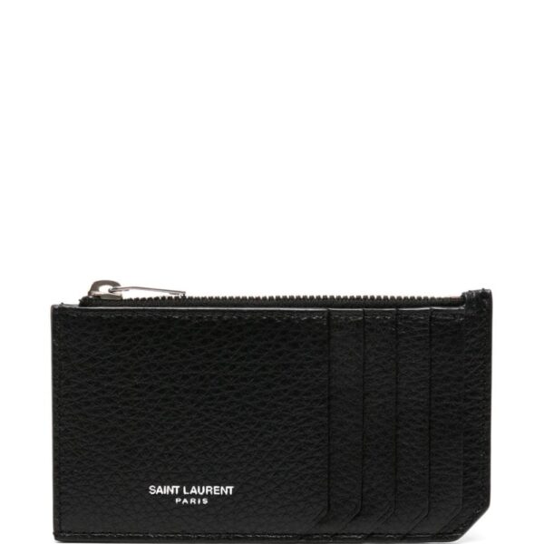 Saint Laurent Paris Fragments leather cardholder
