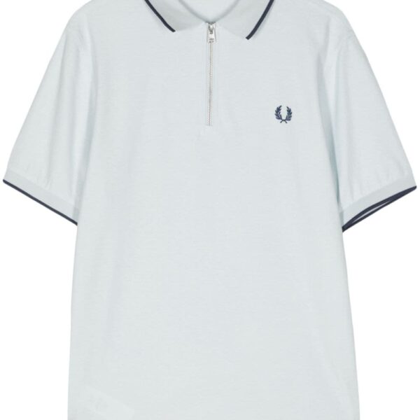 Fred Perry logo-embroidered zip-neck polo shirt