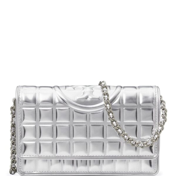 Tory Burch Fleming metallic quilted crossbody bag