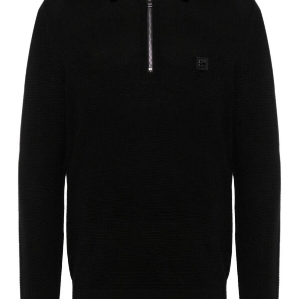 HUGO appliqué-logo waffle-knit polo shirt