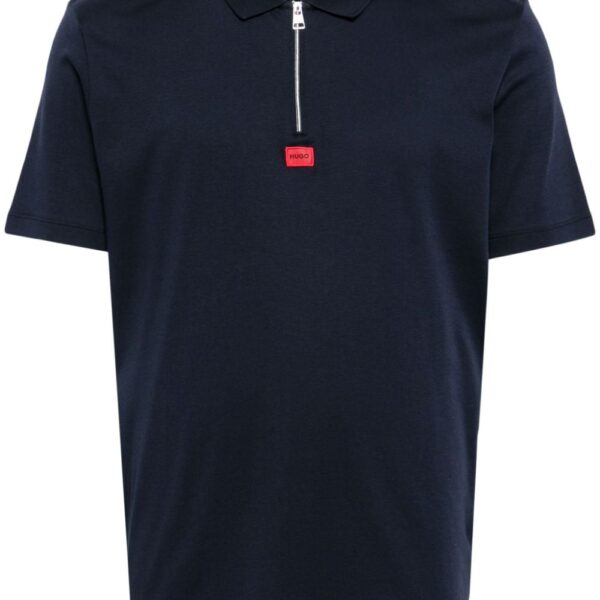 HUGO logo-appliqué cotton polo shirt