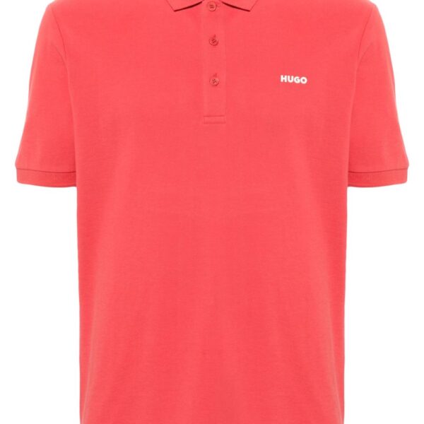 HUGO logo-appliqué cotton polo shirt