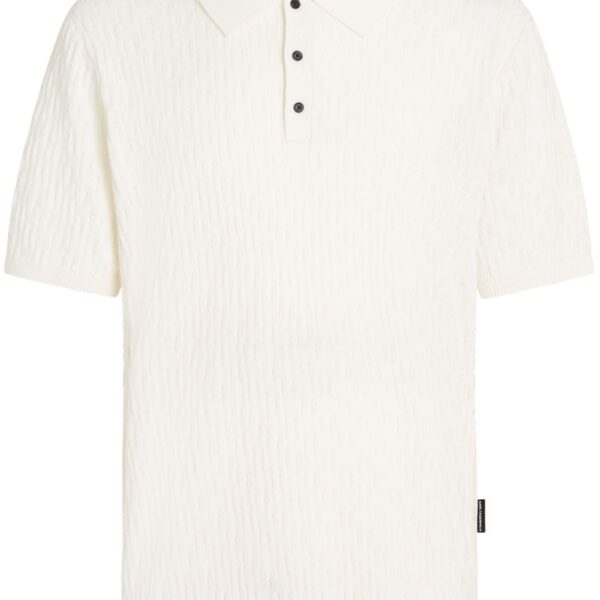 Karl Lagerfeld monogram-jacquard cotton polo shirt