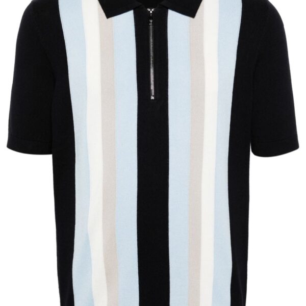 HUGO striped zipped polo shirt