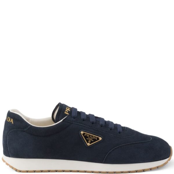 Prada triangle-logo suede sneakers