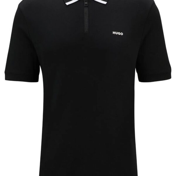 HUGO  logo-print cotton polo shirt
