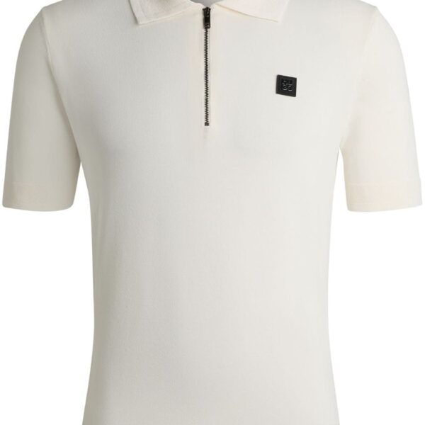 HUGO logo-appliqué zip-up polo shirt