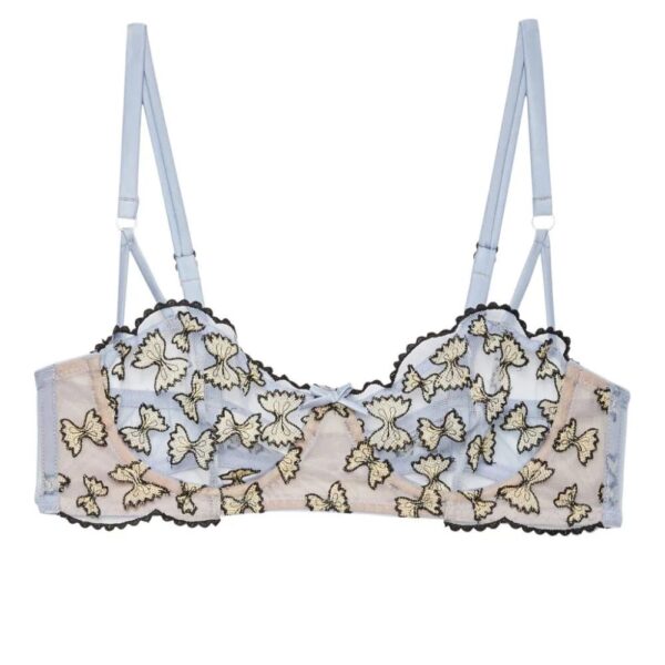Fleur Du Mal  Farfalle embroidered bra