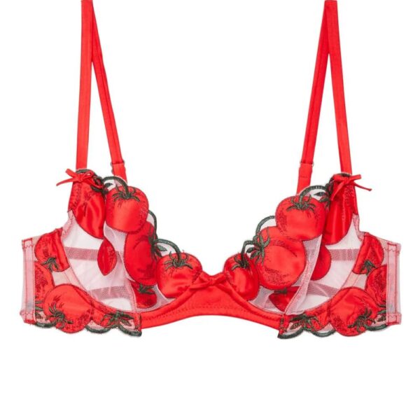 Fleur Du Mal  Pomodoro Embroidery demi bra