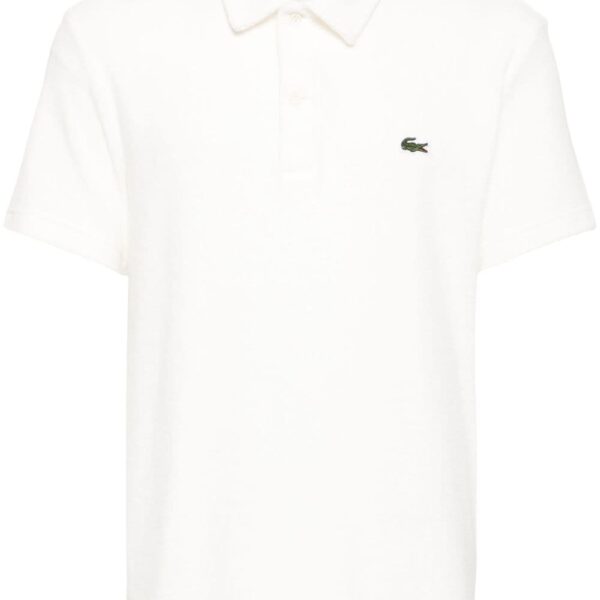 Lacoste logo-appliqué velvet polo shirt