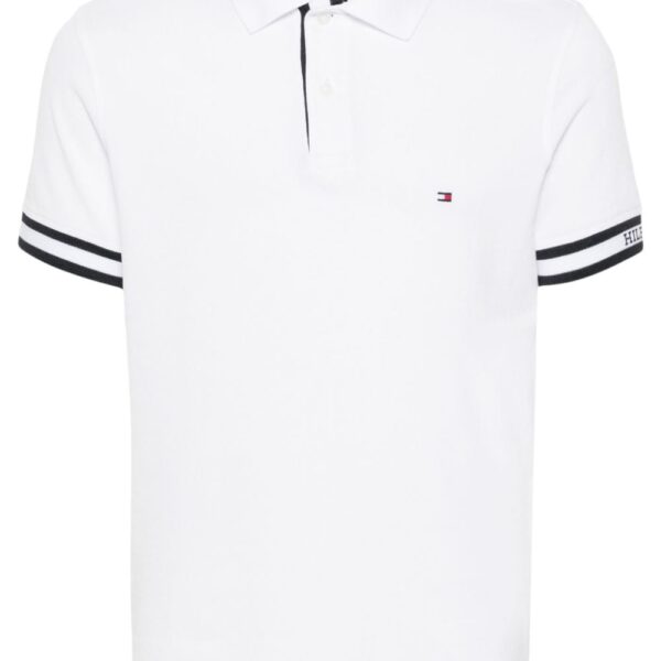 Tommy Hilfiger logo-tape detail cotton polo shirt