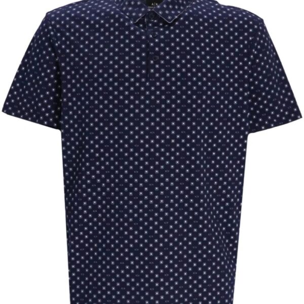 Armani Exchange  geometric-pattern cotton polo shirt