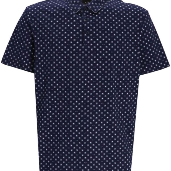 Armani Exchange geometric-pattern cotton polo shirt