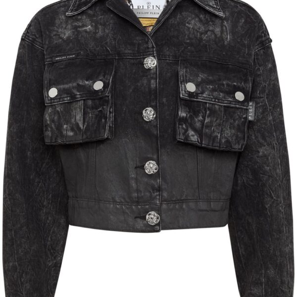 Philipp Plein  drop-shoulder cropped denim jacket