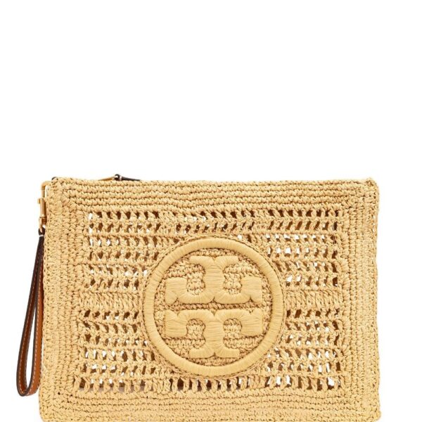 Tory Burch Ella raffia clutch bag