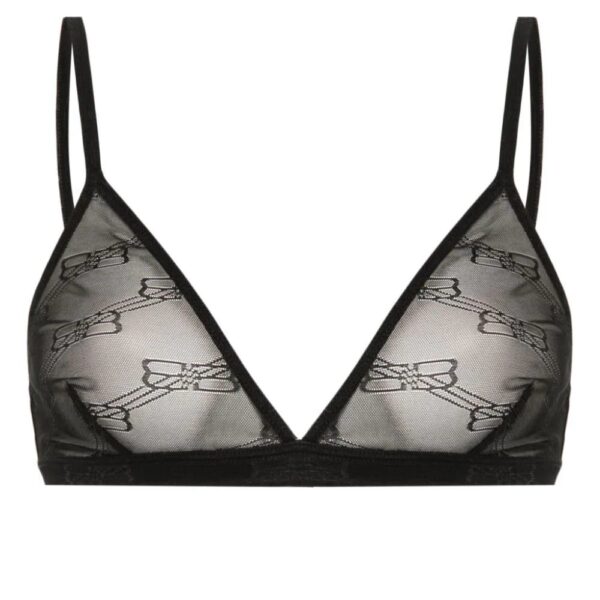 Balenciaga  logo-embroidered mesh bra