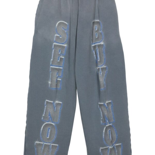 Balenciaga  slogan-print cotton track pants